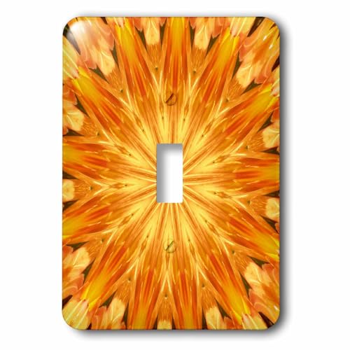 3dRose lsp_165200_1 Yellow and Orange Kaleidoscope Pattern Single Toggle Switch