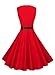 Anni Coco® Women's Classic 1950s Vintage Hepburn Dresses Red Large