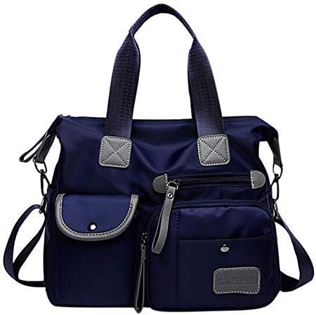 Multifunction Waterpoor Mummy Baby Diaper Nappy Tote Bag with Changing Pad Fashion Mummy Large Capacity Nappy Messenger for Baby Zipper Diaper Bag (Dark Blue