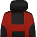 Monaco Canvas Seat Covers for Car SUV - Sporty Racing Style Stripes Black & Ruby Red