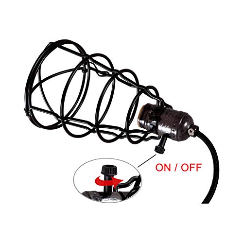 COOLWEST Industrial Pendant Light, Mini Hanging Caged Pendant Light Fixture Adjustable Black Cord for Home Kitchen Vintage Edison Lighting - Thumbnail 4