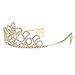 ULTNICE Wedding Tiara Bridal Princess Crown Crystal Rhinestones Headband for Prom Wedding Party Gold