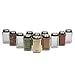 Adjustable Glass Spice Jars (Set of 12) with 6 Pouring Sizes- Stainless Steel Lid/Cap- Square Seasoning Bottle Containers for Minimalist Kitchen Pantry Storage Organization- Fill Shaker w Salt Pepper