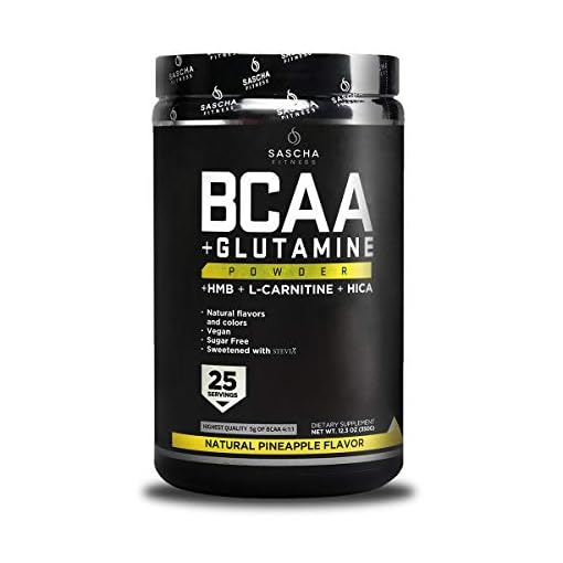 Sascha Fitness BCAA 4:1:1 + Glutamine,HMB,L-Carnitine, HICA | Powerful and Instant Powder Blend with Branched Chain…