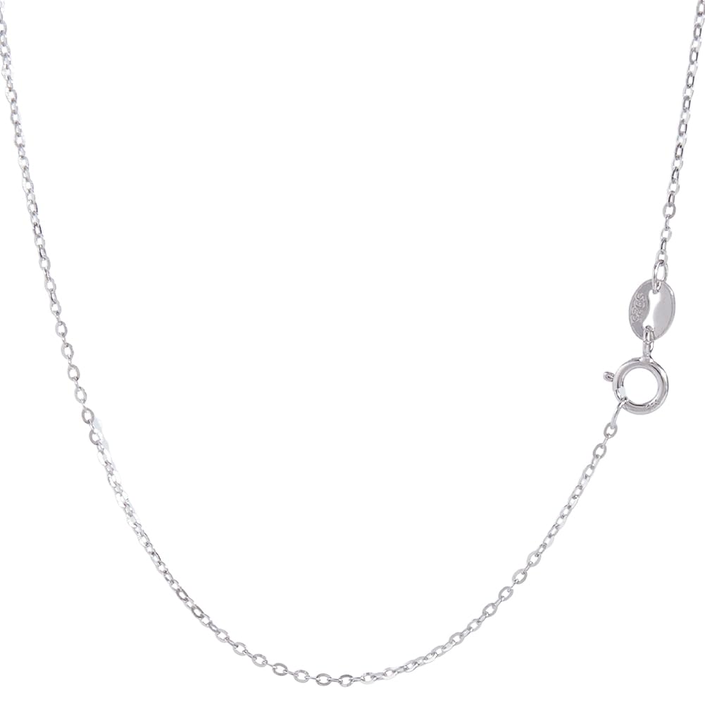 Beebeecraft 1 Box 1Pc 925 Sterling Silver Cable Chain 1mm Thin Italian Necklace Chain with Lobster Claw Clasps for DIY Jewellery Making (18 Inch)