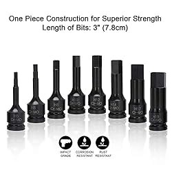 HELAKLS 1/2 Inch Drive Impact Hex Allen Bit Socket