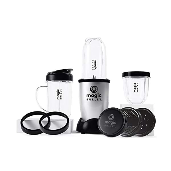 NUTRiBULLET-Magic-Bullet-Deluxe-Blender-Mixer-Food-Processor-Silver The Original Magic Bullet Blender, Mixer & Food Processor 11-Piece Set (Black) (As Seen on High Street TV)