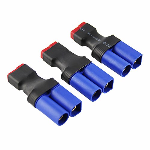 OliYin 3pcs Male EC5 to Female Deans Losi Connector Adapter Brushless Lipo Charger(Pack of 3)