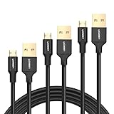 UGREEN 3 Pack Reversible Micro USB Cable 6 Feet Nylon Braided Double Sided USB Charging Cord Data Sync for Android Devices, Samsung Galaxy S7, S6, S6 Edge, S5, LG G3, G4, Nexus, Black