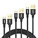 UGREEN 3 Pack Reversible Micro USB Cable 6 Feet Nylon Braided Double Sided USB Charging Cord Data Sync for Android Devices, Samsung Galaxy S7, S6, S6 Edge, S5, LG G3, G4, Nexus, Black