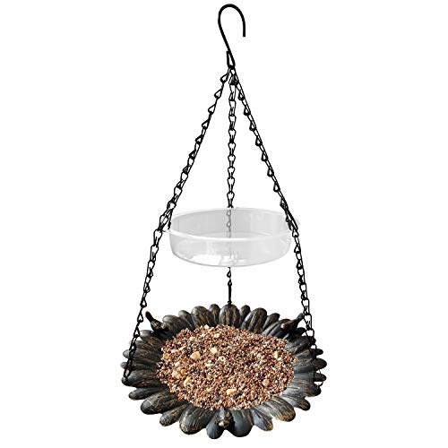 ERYTLLY Bird Feeder Hanging Tray,Seed Tray Bird Bath Tray 2 Trays for Bird Feeders Attracting Pet Hummingbird Feeder for Outdoor Garden Backyard Decorative Copper (1 Pack) - Thumbnail 7
