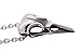 ClorisAccessory Raven Skull Stainless Steel Necklace Silver Black Color Antique, 18