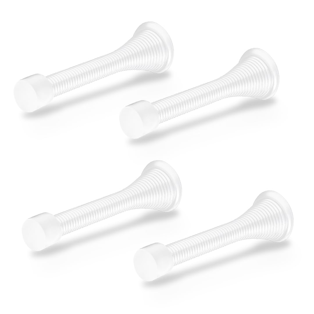 Photo 1 of Door Stoppers for Wall – Spring Door Stopper – Door Stoppers – 3-1/4" – Door Stop – Pack of 4 – Door Stoppers for Bottom of Door – Doorstop – Door Spring – Door Stops for Wall – Home, Offices, Schools