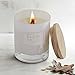 Sandalwood Wood Wick Scented Candle - Soy Wax Glass Jar Candle Gift with Wooden Lid, 45 Hours Burning, Candle Gift for Valentine's Day