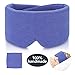 Handmade Cotton Sleep Mask - Nose Wing Design Sleeping Eye Mask Comfortable and Adjustable Blinder Blindfold Airplane with Travel Pouch - Night Companion Eyeshade for Men Women Kid (Blue)