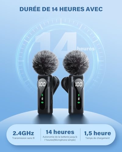 Newmight Wireless Microphone Tie - Plug & Play Compatible with iPhone/Android/PC | Magnetic Mount,Noise Reduction,30M Range,Microphone Telephone for Youtube Podcast Vlog