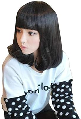 Japan And South Korea Flat Bangs Short Hair In The Buckle Black