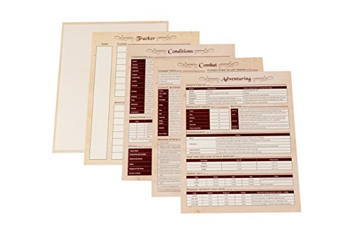Hexers Game Master Screen - Dungeons and Dragons D&D DnD DM Pathfinder RPG role playing compatible - 4 Customizable Panels - Inserts included that slide into the pouches - Dry erase tracker sheet