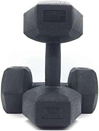 LYFZ Barbell Black Rubber Coated Hex Dumbbells 10 lbs,Single