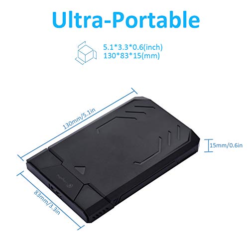 Cinolink Hard Drive Enclosure USB 3.0 to 2.5 SATA III RGB Breathing Light for 9.5mm 7mm 2.5" SSD, for 2.5 Inch 9.5mm 7mm Gaming Enclosure for SSD