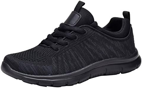 ShengQu Boys&amp;Kids Fashion Sneakers Lightweight Casual Sport Shoes SQ003 All Black-1