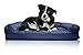 Furhaven Orthopedic Dog Bed for Large/Medium Dogs w/ Removable Bolsters & Washable Cover, For Dogs Up to 55 lbs - Quilted Sofa - Navy (Blue), Large