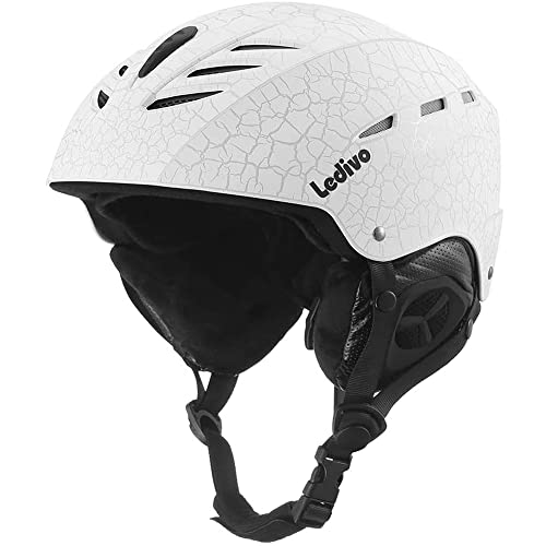 Ledivo Ski Helmet,Snowboard Helmet Adjustable Venting, Goggles and Audio Compatible, Removable