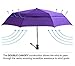 Fidus Compact Windproof Vented Automatic Travel Umbrella With Double Canopy - Large Lightweight Folding Car Golf Umbrella for Women Men Kids-purple