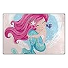 Jiayangzi Mermaid Little Fish Area Rug Non-Slip Backing Floor Carpet Modern Geometric Rugs Home Decorator Indoor Outdoor Floor Runner Accent Mat for Living Room Bedroom Kids Room 31x20 in