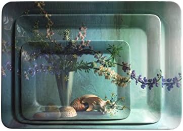 Snazzynest Melamine Kitchen/Dining/Serving and Desk Trays(See Green, SNS-SETOF3TRAY) - Set of 3