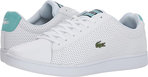 Lacoste Men's Carnaby Evo 218 2 White/Turquoise 8.5 M US