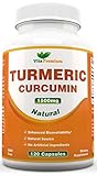 Turmeric Curcumin 1500mg with Black Pepper Extract - Organic Ingredient - 120 Veggie Capsules, Powerful Anti-Inflammatory & Antioxidants - Promotes Joint Health, Helps Reduce Pain and Inflammation