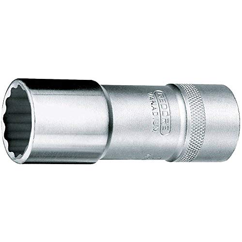 Gedore D19L27 1/2 27 mm 12 Hex Screws Long Socket - Silver