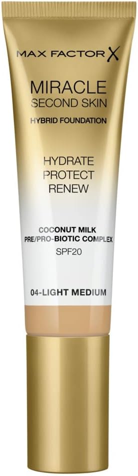 Max Factor Miracle Second Skin Hydrating Foundation Light-Medium 30 ml