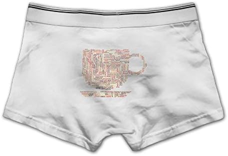 Unhuangs Drink Coffee Men's Low Waists and High Waists, Shorts, Tights, and Short Fiber Underwear XXL White