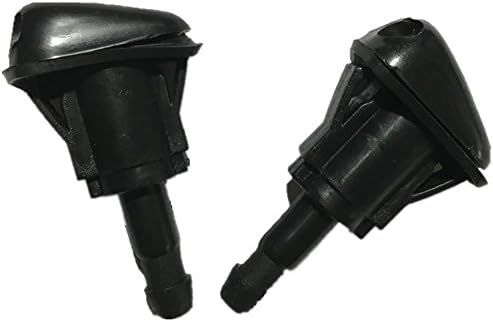 Aautohome Windshield Washer Nozzle Wiper Spray Kit Fluid Nozzle Universal Fit for Repair Replacement Double Holes Pack of 2 Black
