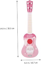 Ynanimery Kids Guitar Ukulele Toy 4 Strings Beginner Music Instrument Pink view 4