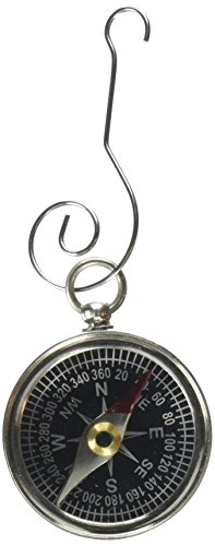 Hampton Nautical  Chrome Compass Nautical Christmas Tree Ornament - Nautical Christmas Tree Decoration