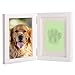 White Personalized Dog or Cat Pet Memorial Frame Paw Prints Desk Photo Frame Modern Wall Hanging Double Picture Frames with Clay Imprint Kit Perfect Pets Keepsake - 5
