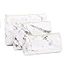 Joyful 3PCS White Marble Cosmetic Bag Set Women Casual Makeup Pouch Toiletry Organizer Case Pouch Storage Makeup Brushes Bag