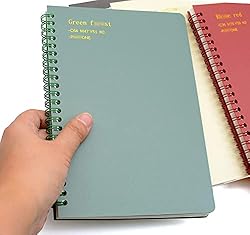 Yansanido Spiral Notebook, 4 Pcs A5 Thick Plastic