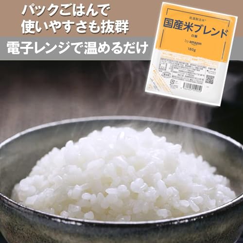 by Amazon Pack Rice, Happy Belly, 100% Japanese Rice, Low-Temperature Rice, 6.3 oz (180 g) x 24 Packs