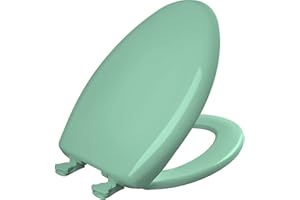Bemis Classic Colors Slow Close Toilet Seat, Easy Clean Hinges and Durable Plastic Seat, Elongated, Ming Green