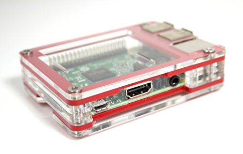 Zebra Case - Raspberry Pi 3, Pi 2, Pi B+ and 2B (Berry Red) with Heatsinks ~ C4Labs