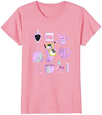 Womens Purple Pastel Goth Witchy Things Graphic Shirt XL Pink