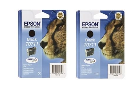 Epson Tintenpatrone T0711 Gepard, Doppelpack schwarz
