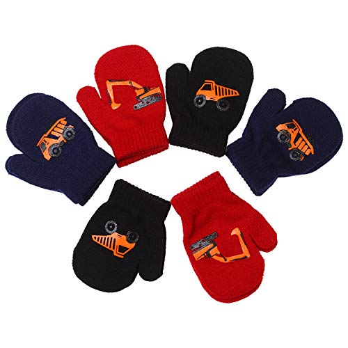 Coobey 6 Pairs Toddler Magic Stretch Mittens Winter Unisex Baby Knitted Gloves Mittens (Mixed Color I, 1-3 Years) - Thumbnail 6