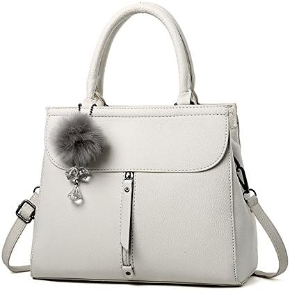 Women Shoulder Handbag Tote Bags with Adjustable Shoulder Stap (White)
