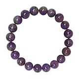 BRCbeads Gemstone Bracelets Purple Amethyst Natural Gemstone Birthstone Handmade Healing Power Crystal Beads Elastic Stretch 10mm 7.5 Inch with Gift Box Unisex