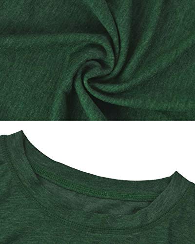 Hisweet Women's Casual Tunic Shirt Long Sleeve Tops Loose Comfy Sweatshirt Green XXL